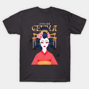 Geisha Girl Japan Japanese Geishas Kimono T-Shirt